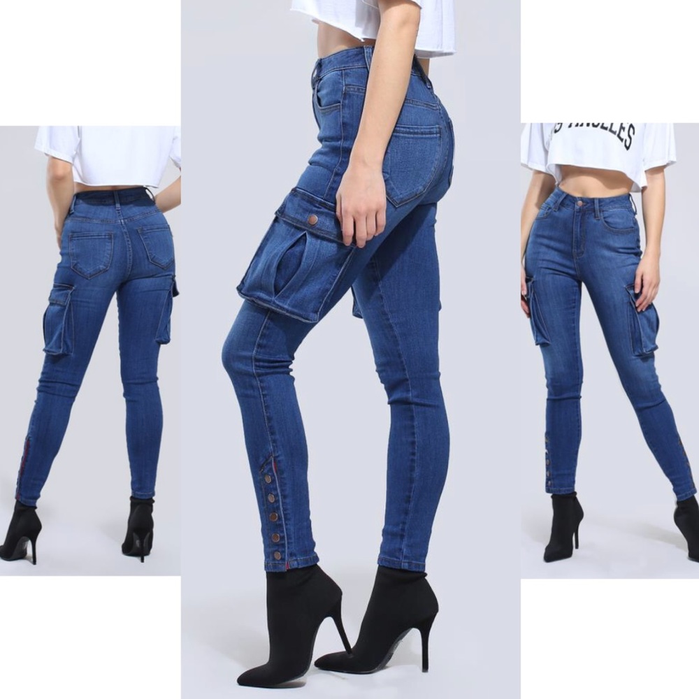 High waisted skinny jeans